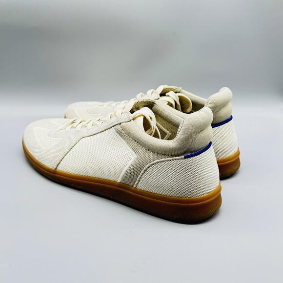 Rothy's Shoes Men 11.5 Ivory Knit Sneaker RS01 Lace Up Low Top Gum Sole Recycled - Picture 5 of 12